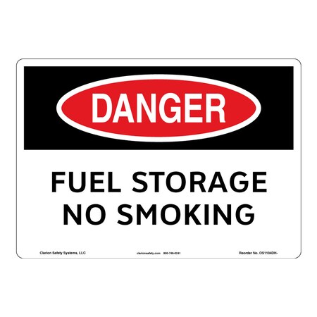 OSHA Compliant Danger/Fuel Storage Safety Signs Indoor/Outdoor Plastic (BJ) 14 X 10